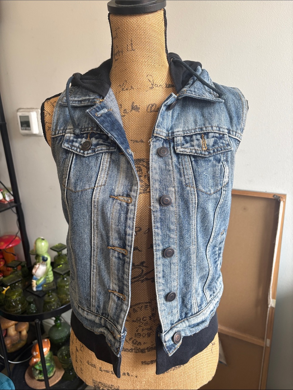 Denim Hooded Vest